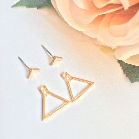 Dainty Geometric Peekaboo Earrings - Picture 9 of 11